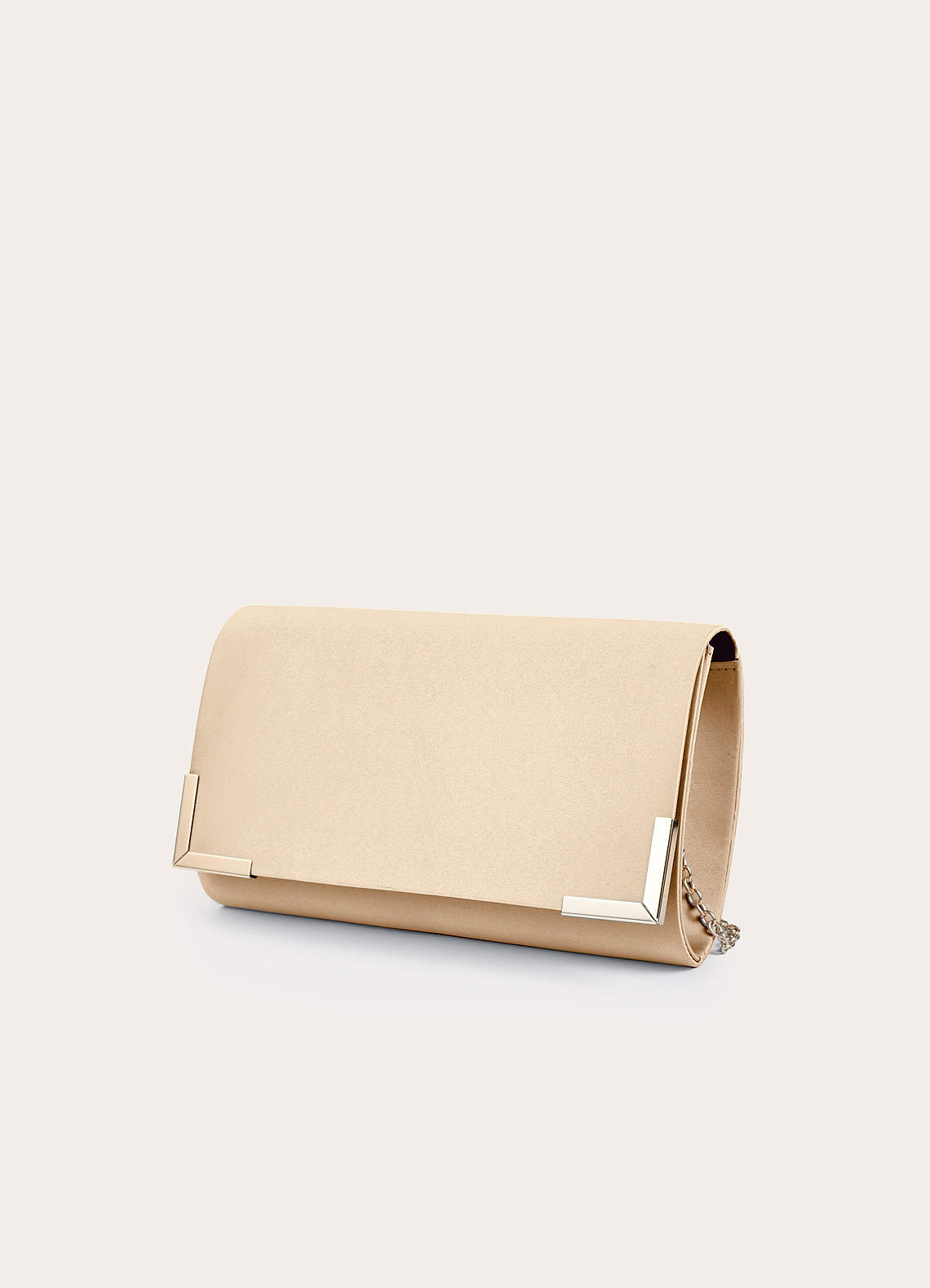 front Matching Color Matte Satin Envelope Clutch Bag