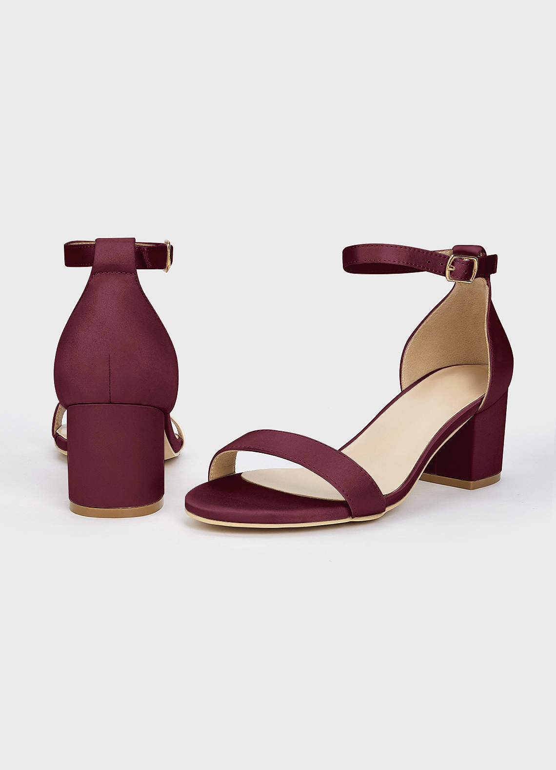 front Matching Color Matte Satin Block Heel Sandals & Envelope Clutch Set