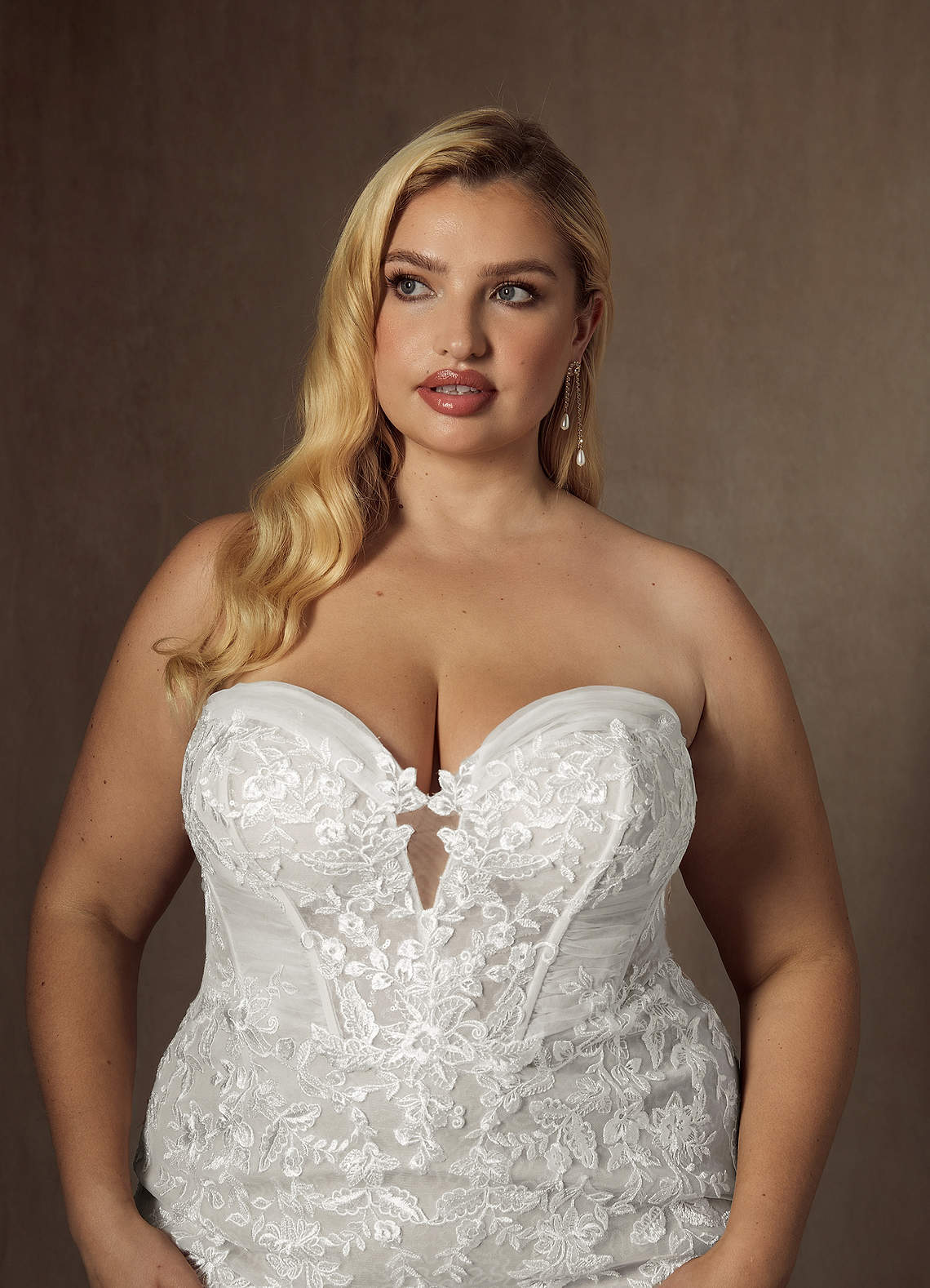 Azazie Leilani Wedding Dresses Diamond White Mermaid Sequins Tulle Dress image15