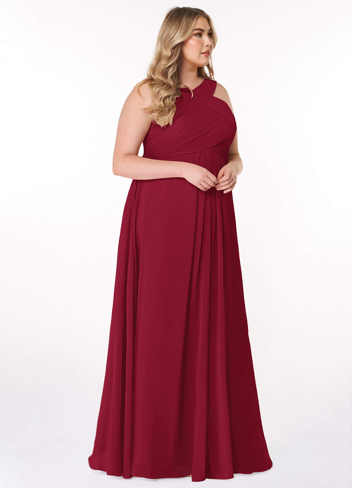 Azazie Kaleigh Burgundy Chiffon Bridesmaid Dresses | Azazie
