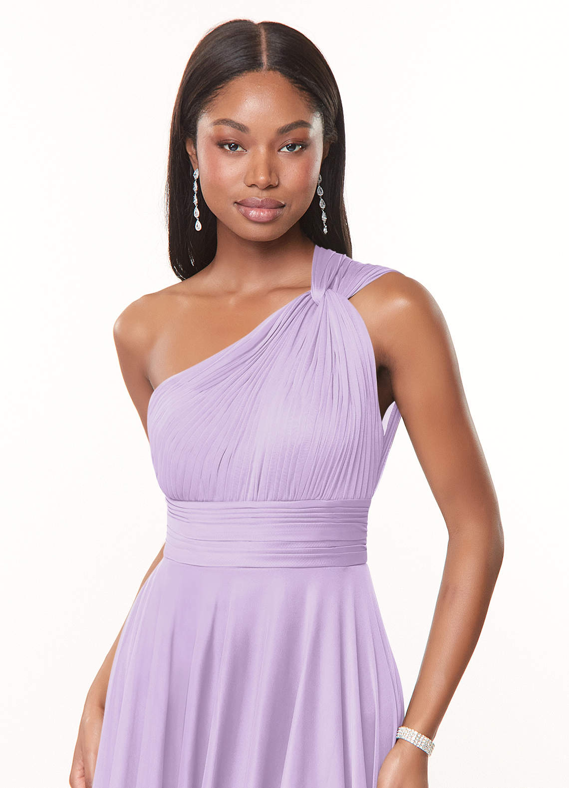 Azazie Charlize Ready to Ship Lilac Mesh Bridesmaid Dresses