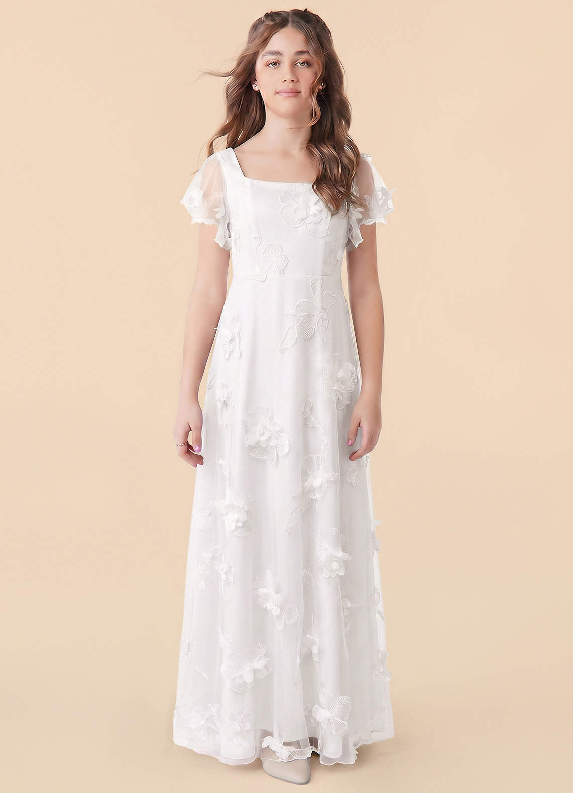 front Azazie Ada Junior Formal Dress