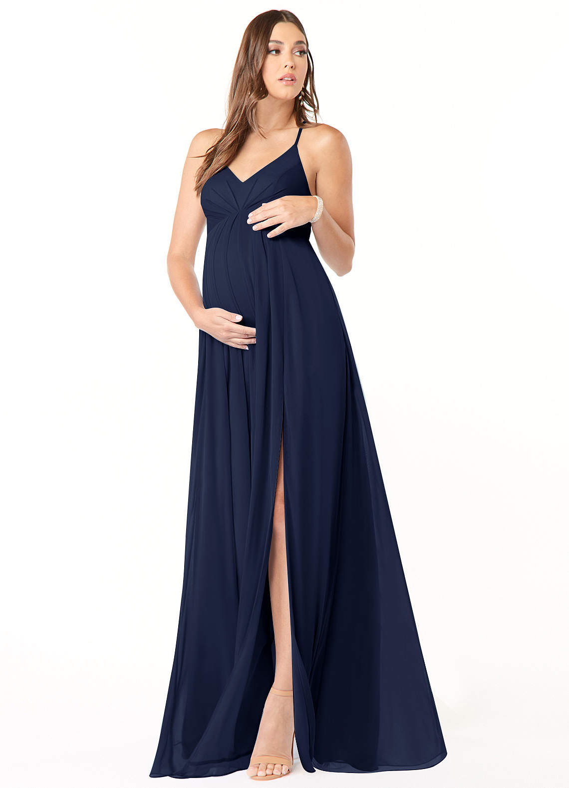 Azazie Annabelle Dark Navy Maternity Bridesmaid Dresses | Azazie