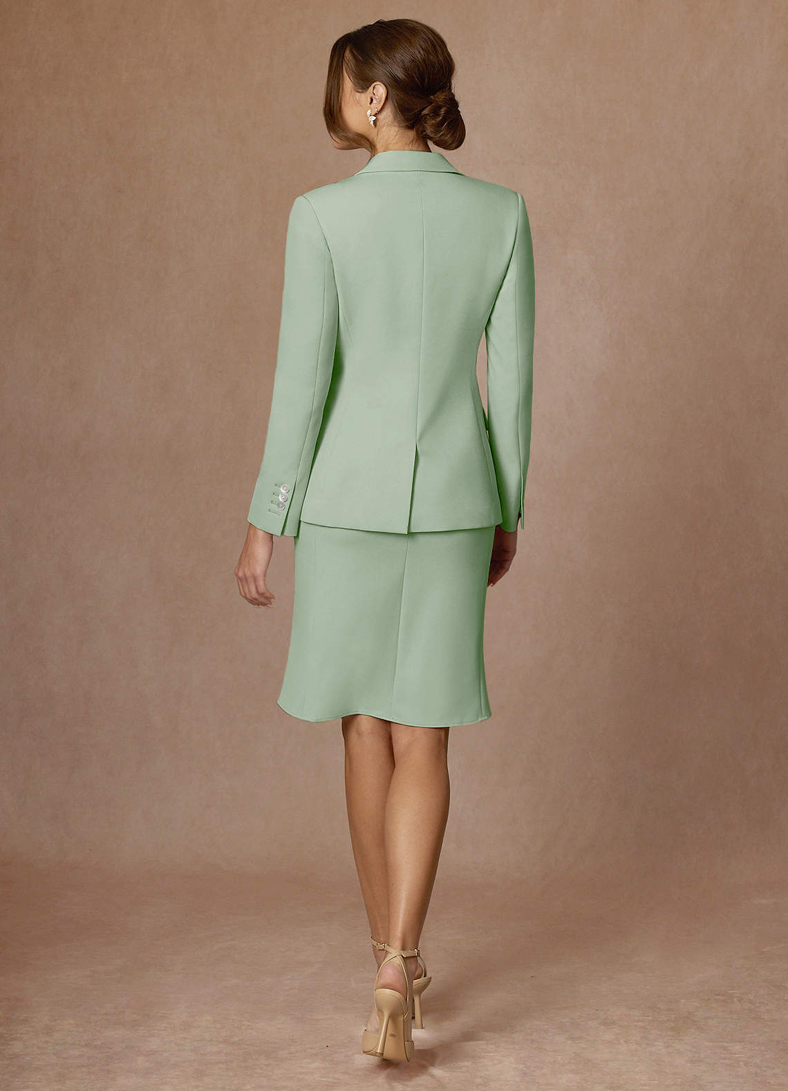 front Kennedy Dusty Sage Structured Stretch Dress