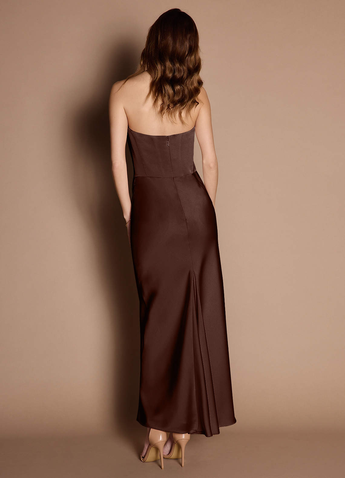 Debby Mocha Coco Maxi Dress | Azazie