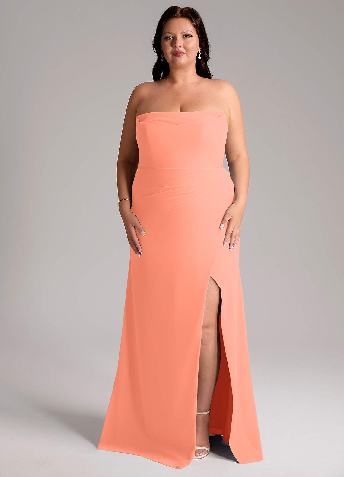 Azazie Leonis Bridesmaid Dresses Sunset Sheath Strapless Chiffon Convertible Dress image10