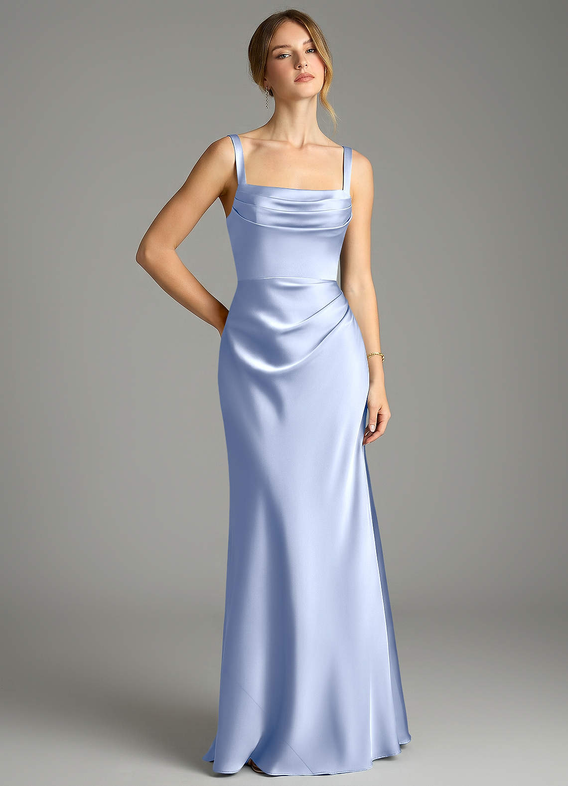 bridesmaid dresses mermaid style Azazie Alouette Ice Stretch Satin bedifferent Size:As Pictures SLEEVE LENGTH Forever New cap sleeve