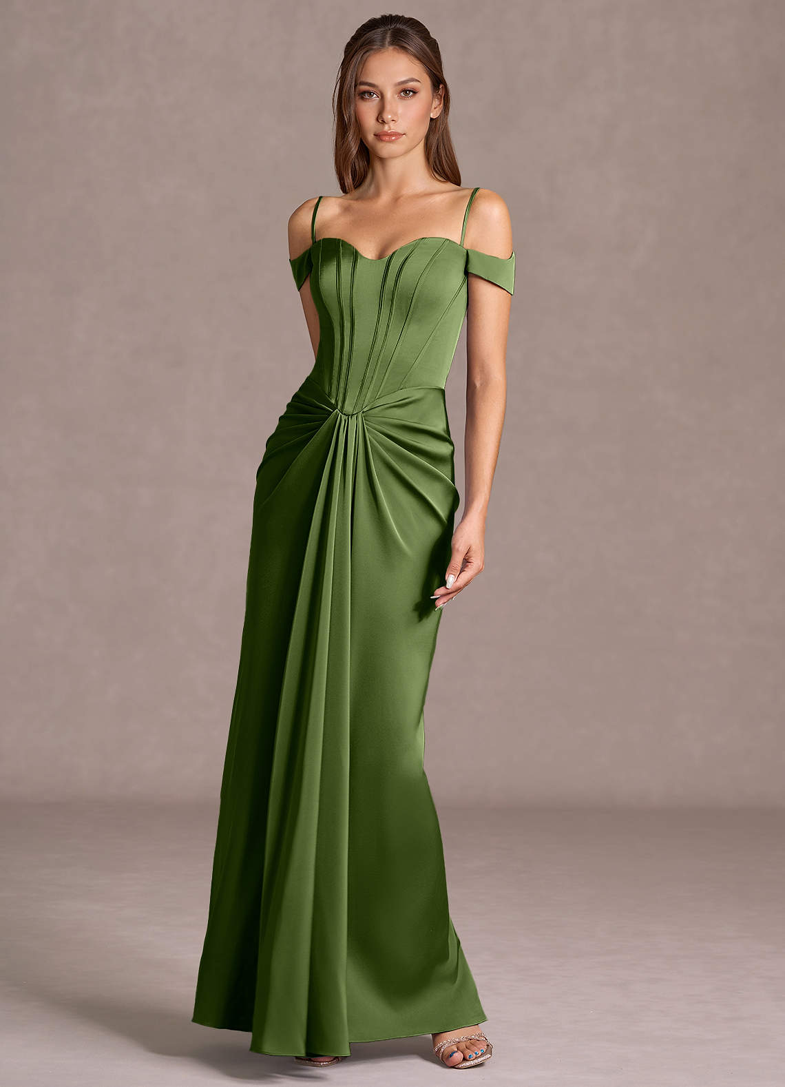 Vestido Verde Oliva Largo Lorelei image1