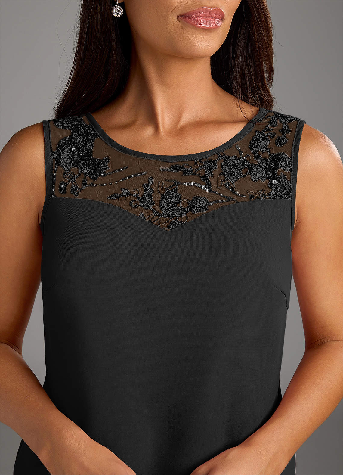 Azazie Maura Mother of the Bride Dresses Black Jumpsuit/Pantsuit Sequins Chiffon Dress image4