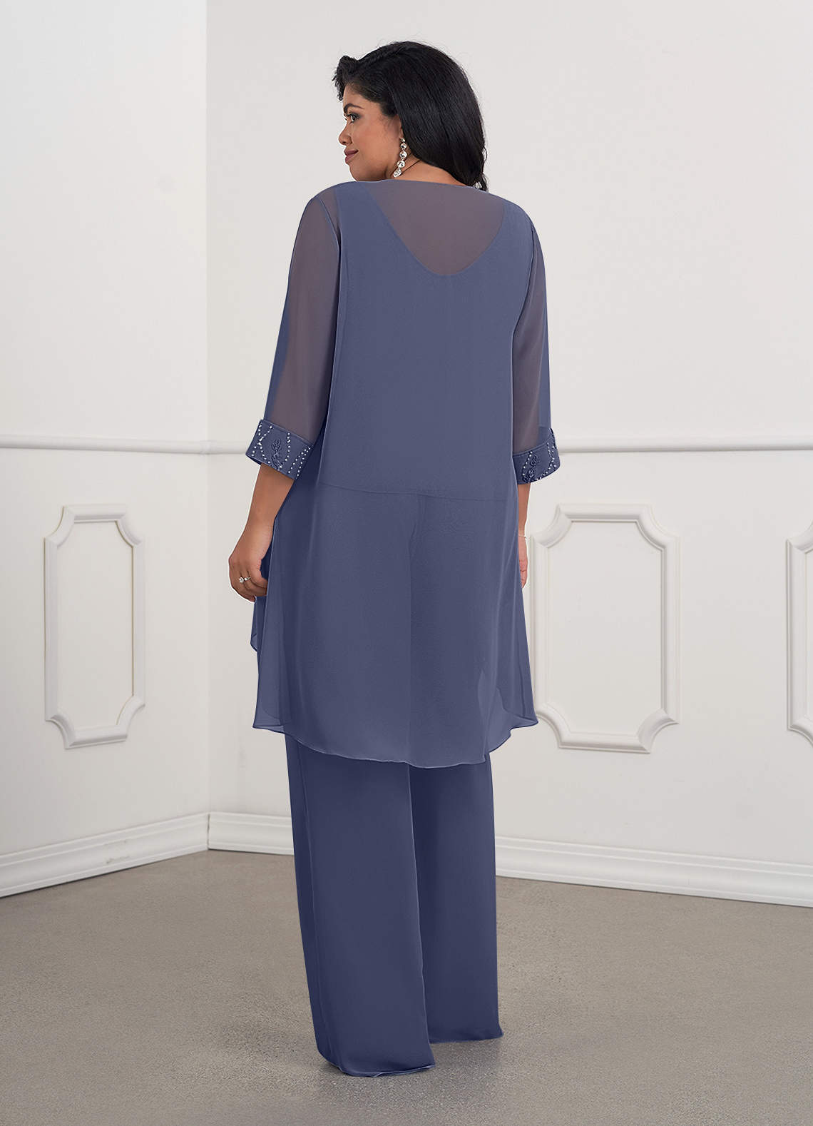 Azazie Maura Mother of the Bride Dresses Stormy Jumpsuit/Pantsuit Sequins Chiffon Dress image1