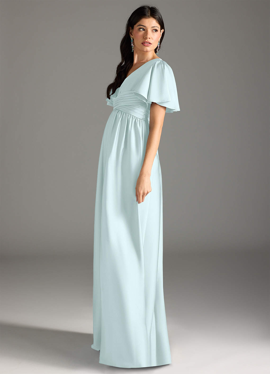 orange maternity bridesmaid dress Sage Crochet Top Maternity Maxi Dress with Frayed Hem main image 0