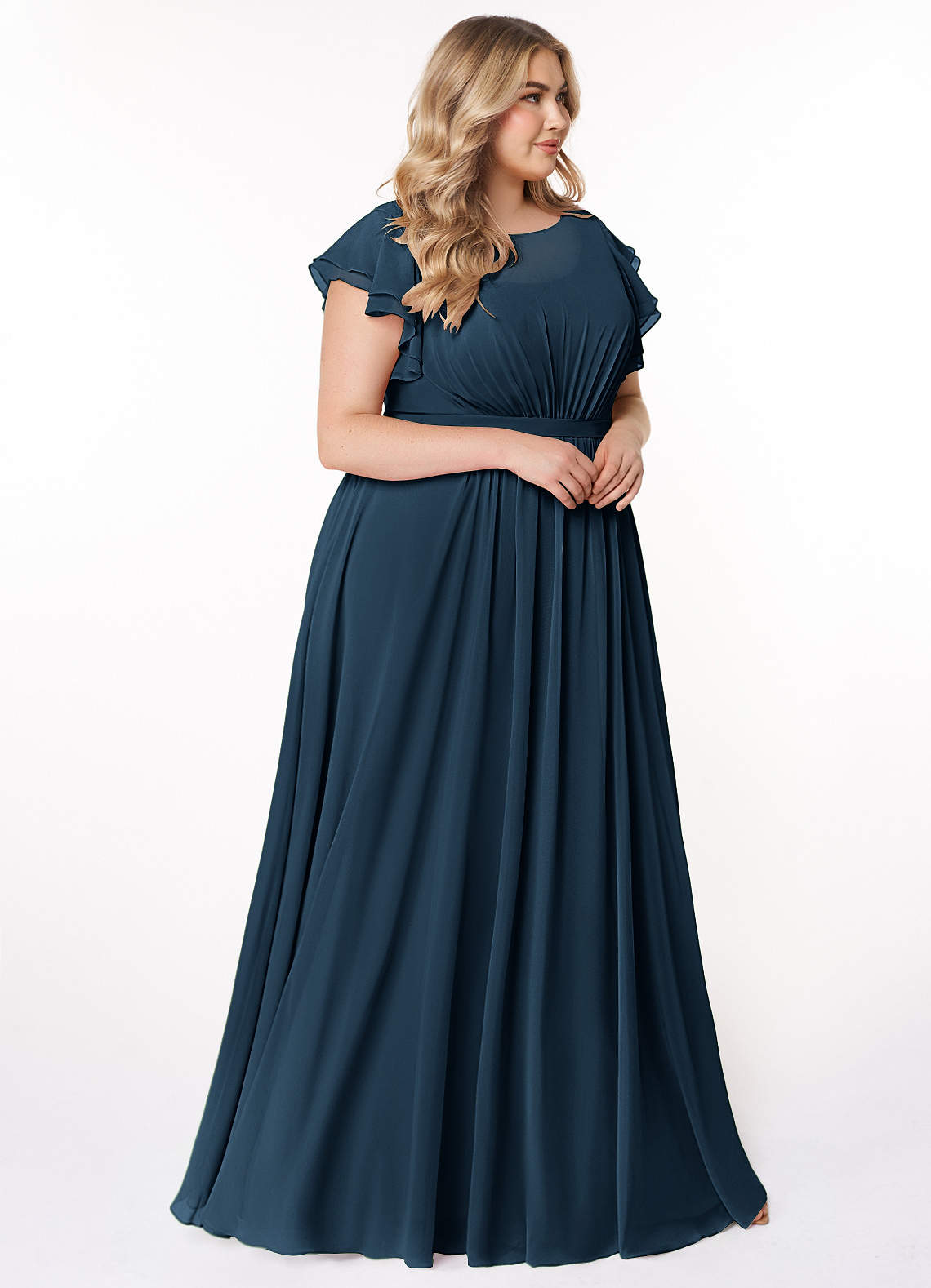Azazie Daphne Dark Navy Modest Bridesmaid Dresses | Azazie