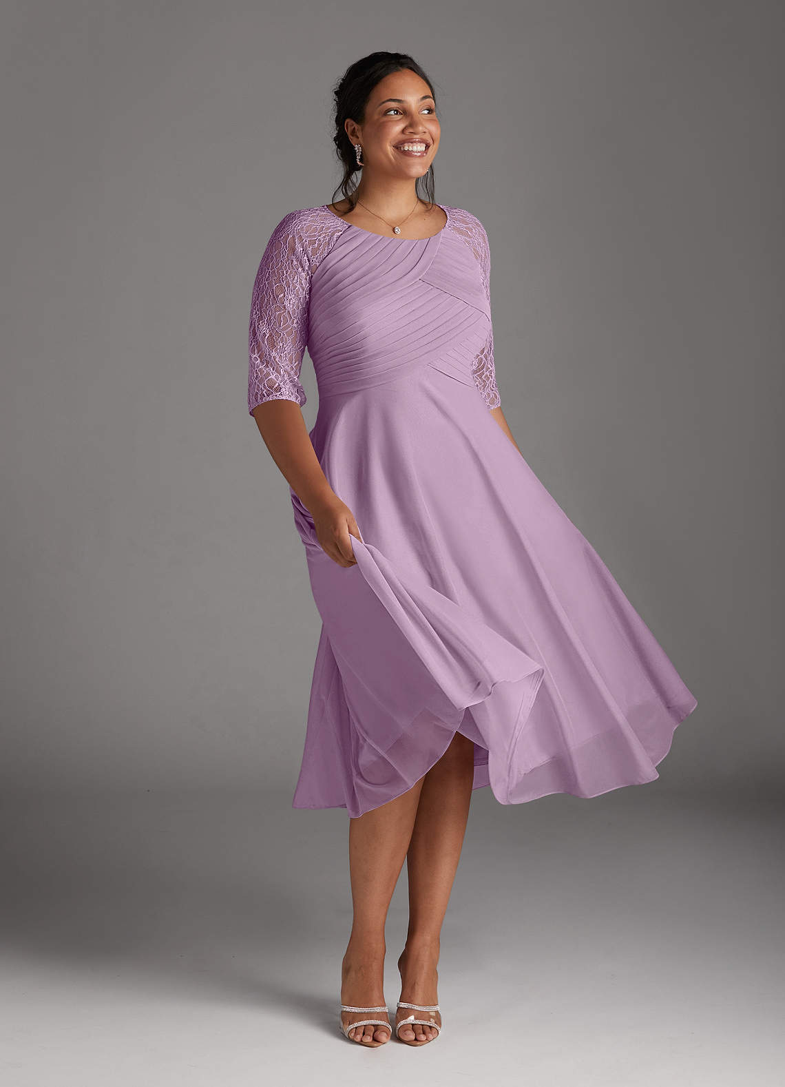 Azazie Gracelyn Mother of the Bride Dresses Wisteria A-Line Lace Dress image1