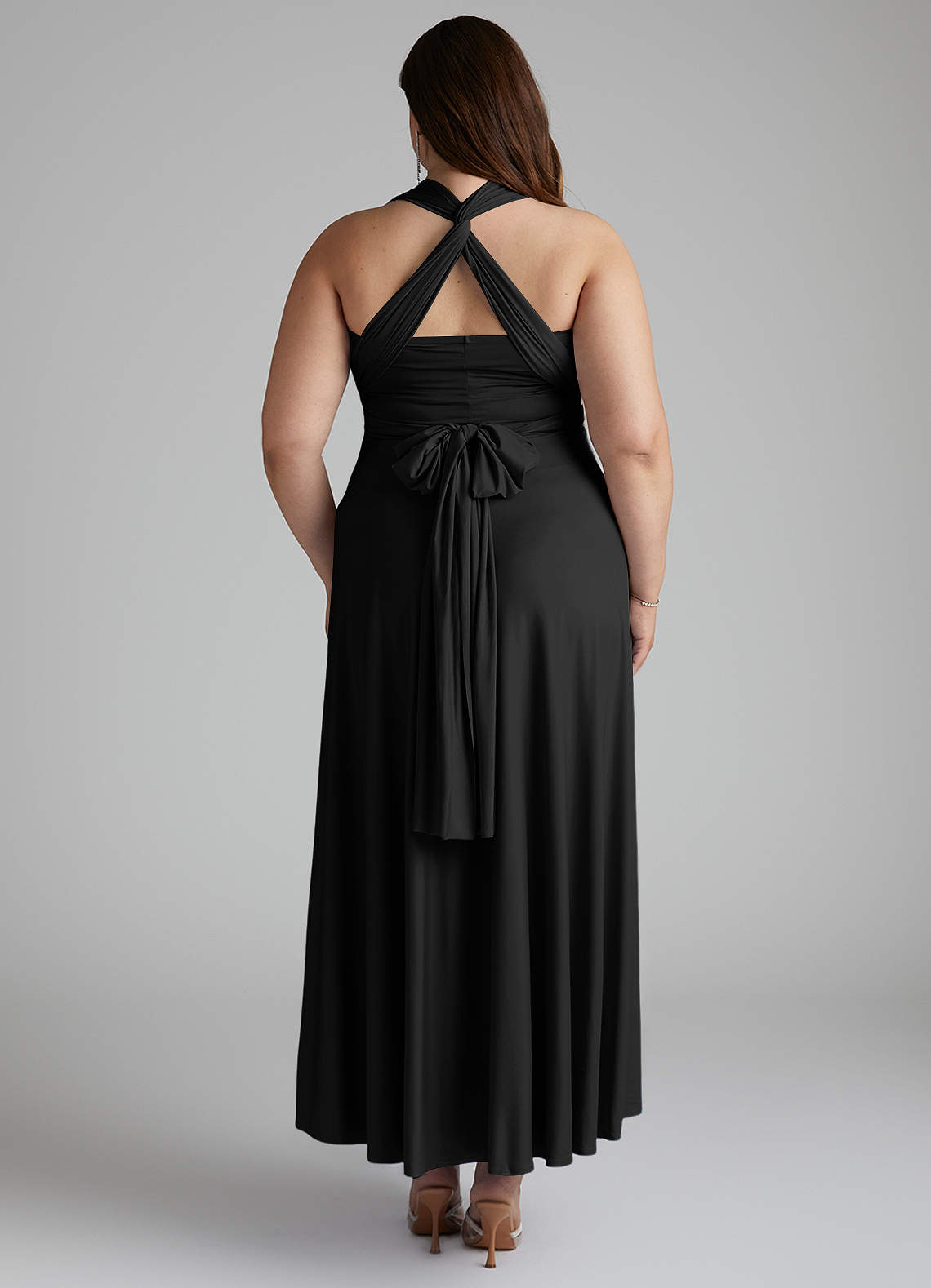 Black Azazie Infinity Jersey Wrap A-Line Dress Bridesmaid Dresses | Azazie