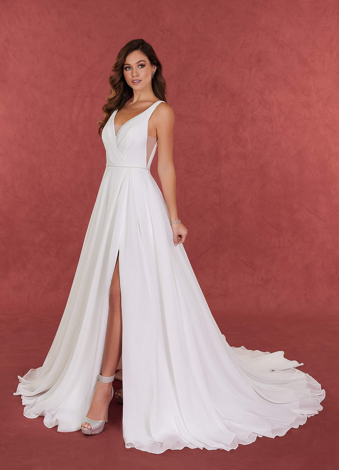 open lace back dress White Pleated Chiffon Long Maxi Dress White / US 16