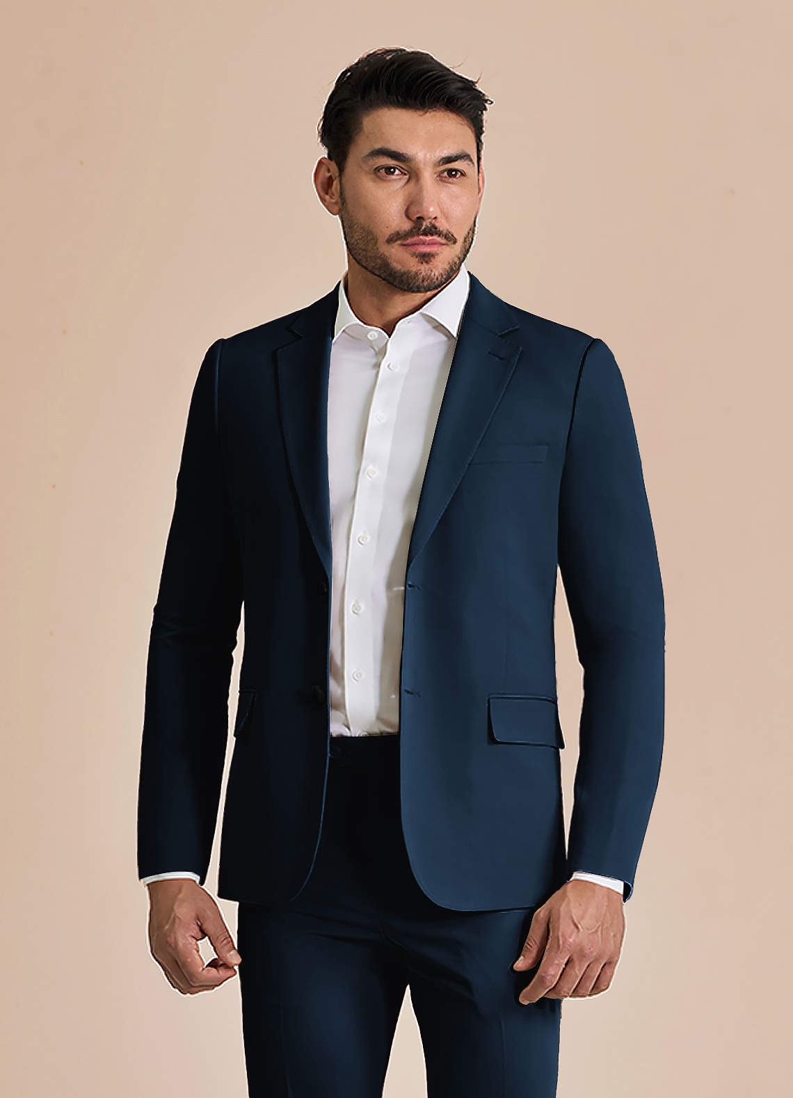 front William Navy Blue Comfort Blend Suit Jacket