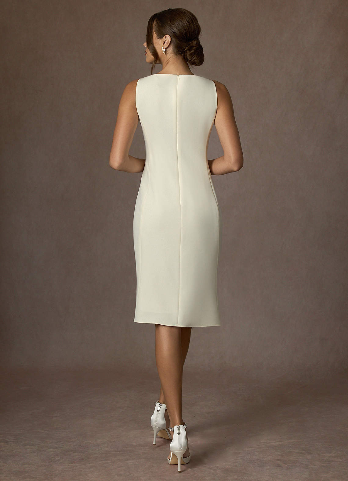 front Charlotte Ivory Refined Weave Dress