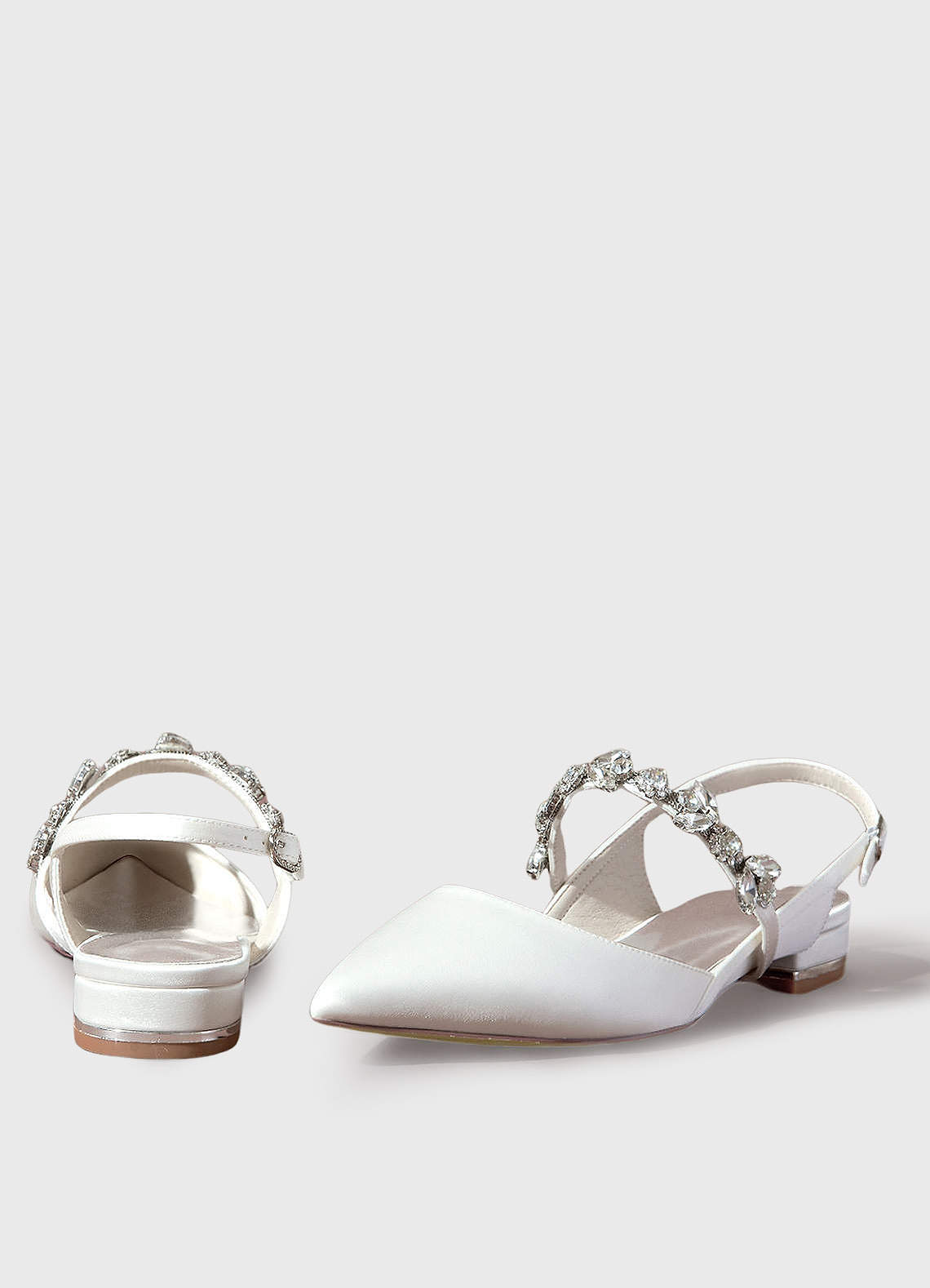 Ivory satin kitten heels best sale