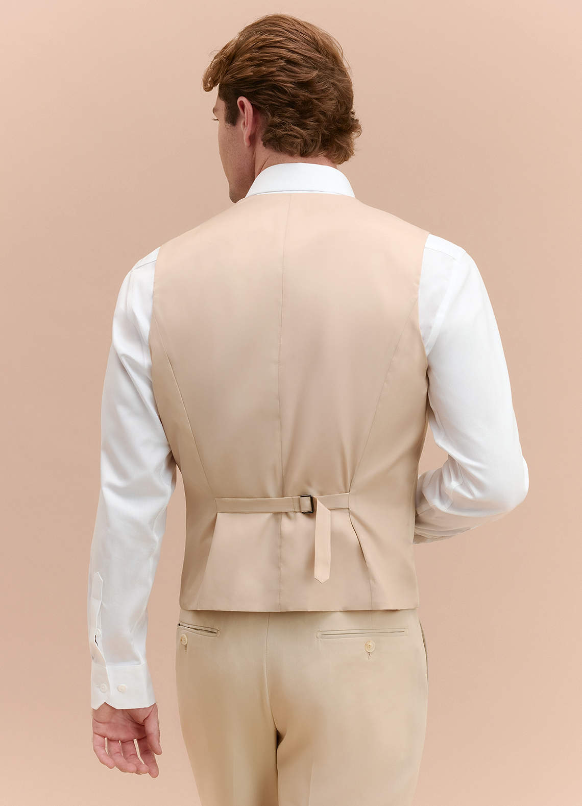 front William Tan Comfort Blend Suit Vest