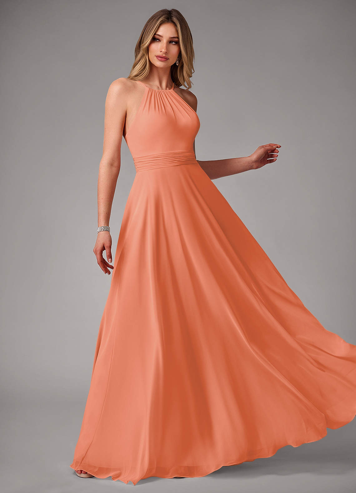 Azazie Amalia Sunset Chiffon Bridesmaid Dresses | Azazie