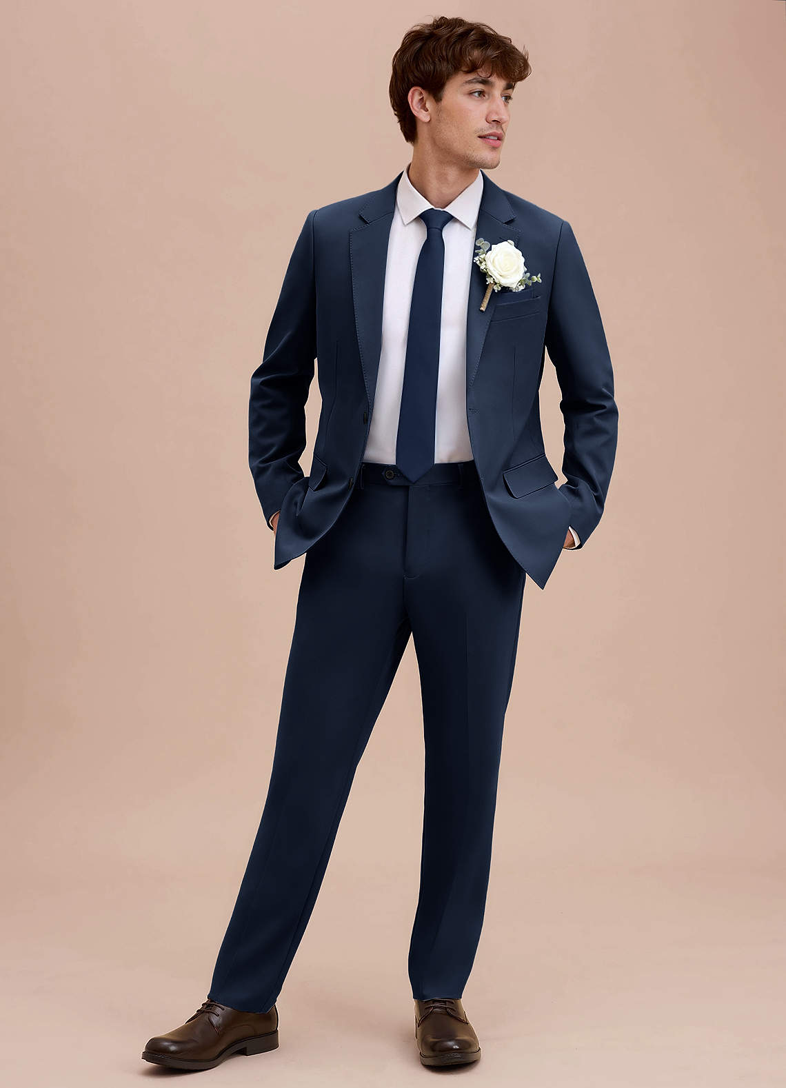 front Ethan Dark Navy Refined Weave Suit Jacket