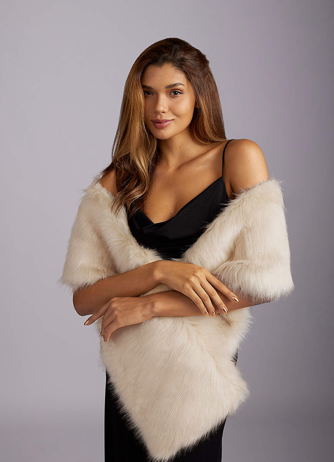 front Faux Fur Scarf Stoles Wraps