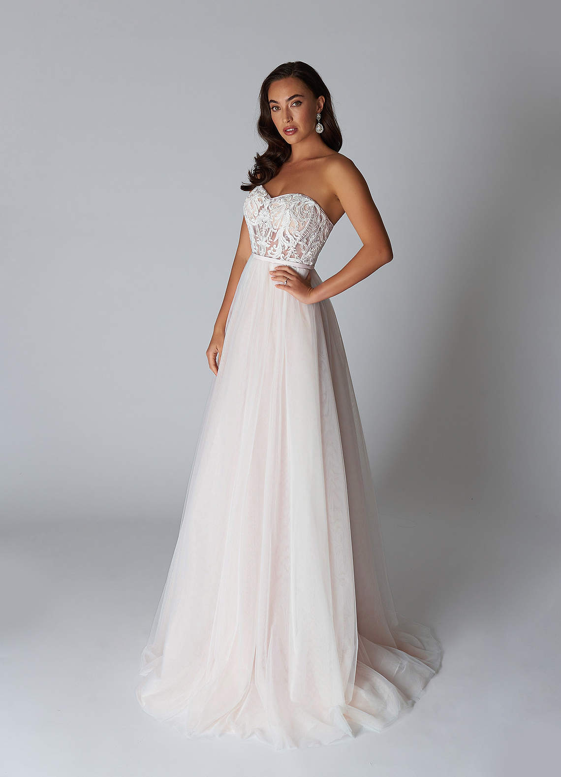 Azazie Arrietty Wedding Dresses Ball-Gown Lace Tulle Floor-Length Dress image1