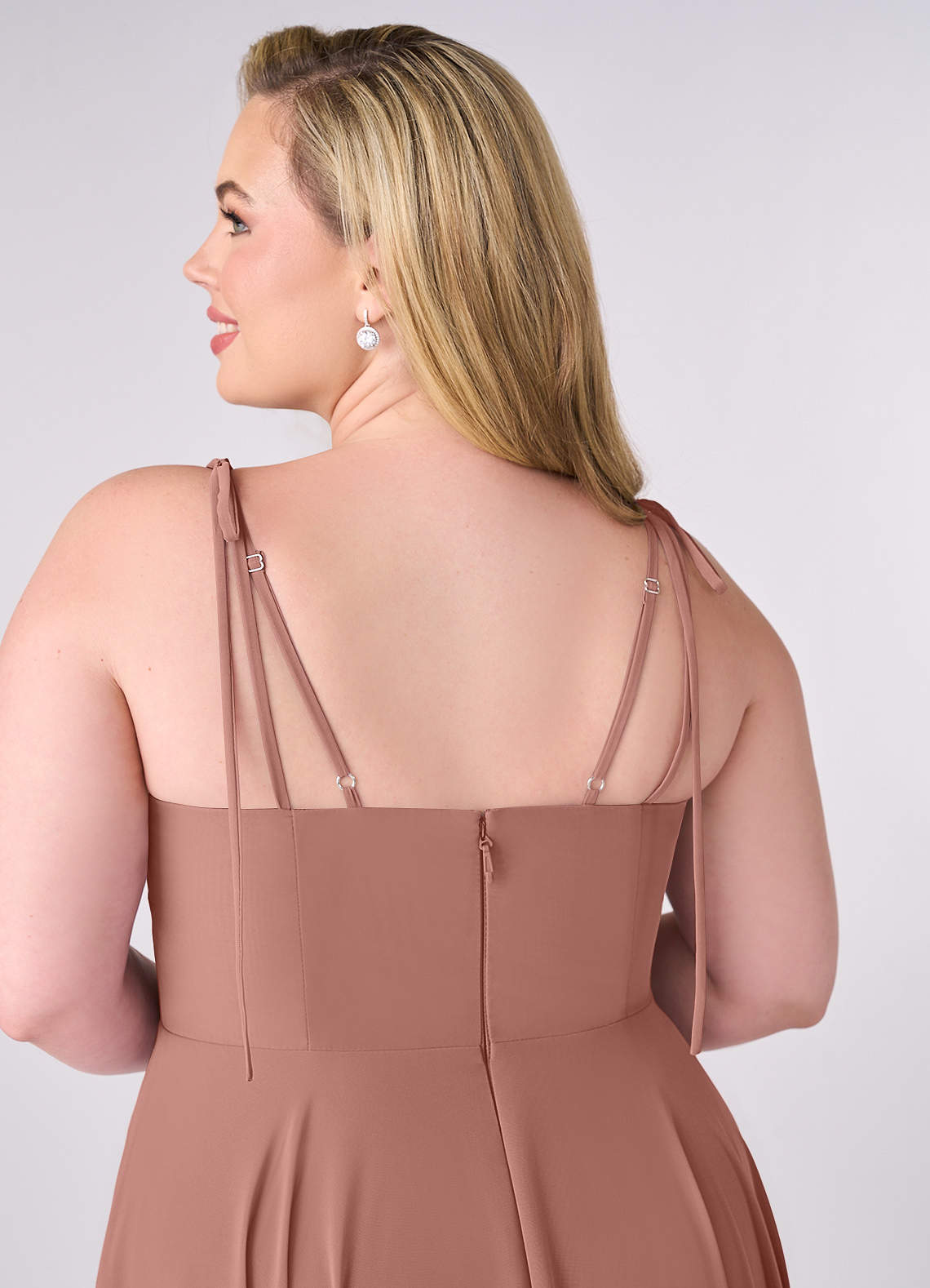 Barbie ♥ Azazie Bridesmaid Dresses V-neck Chiffon Tiered A-line Dress image9
