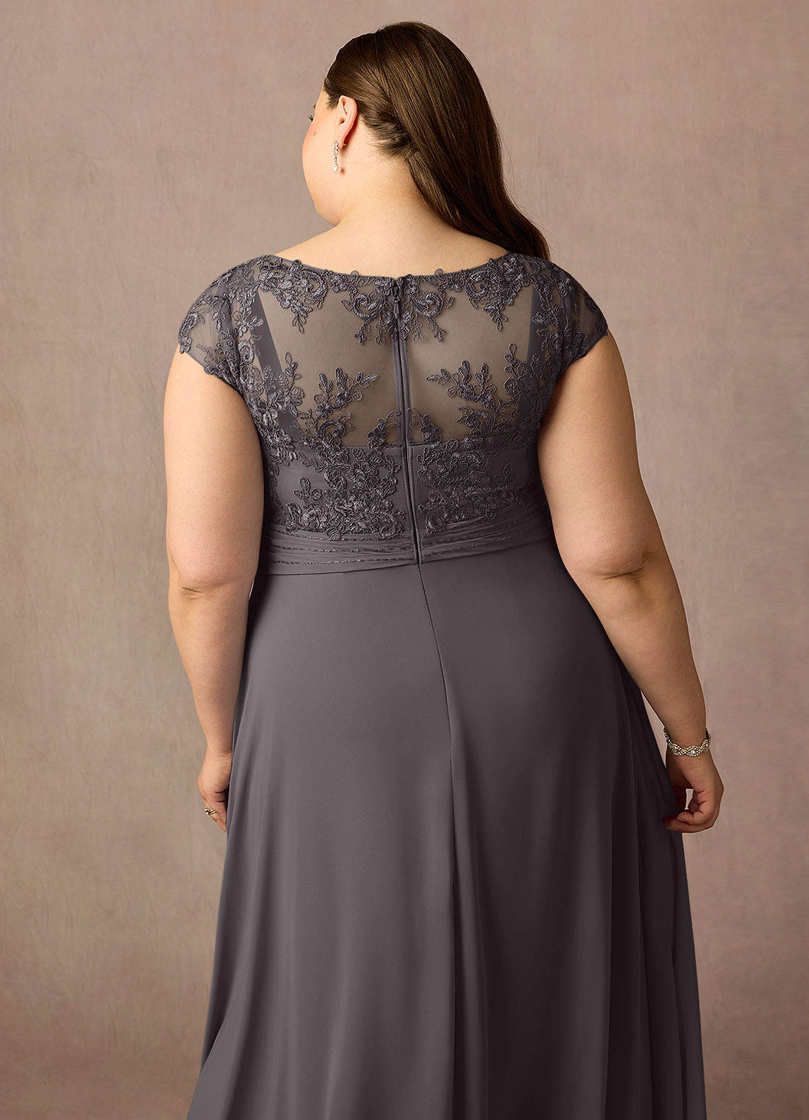 plus size grey lace dress Plus Size Grey Glitter Tulle Beaded Lace A-Line Formal Gown