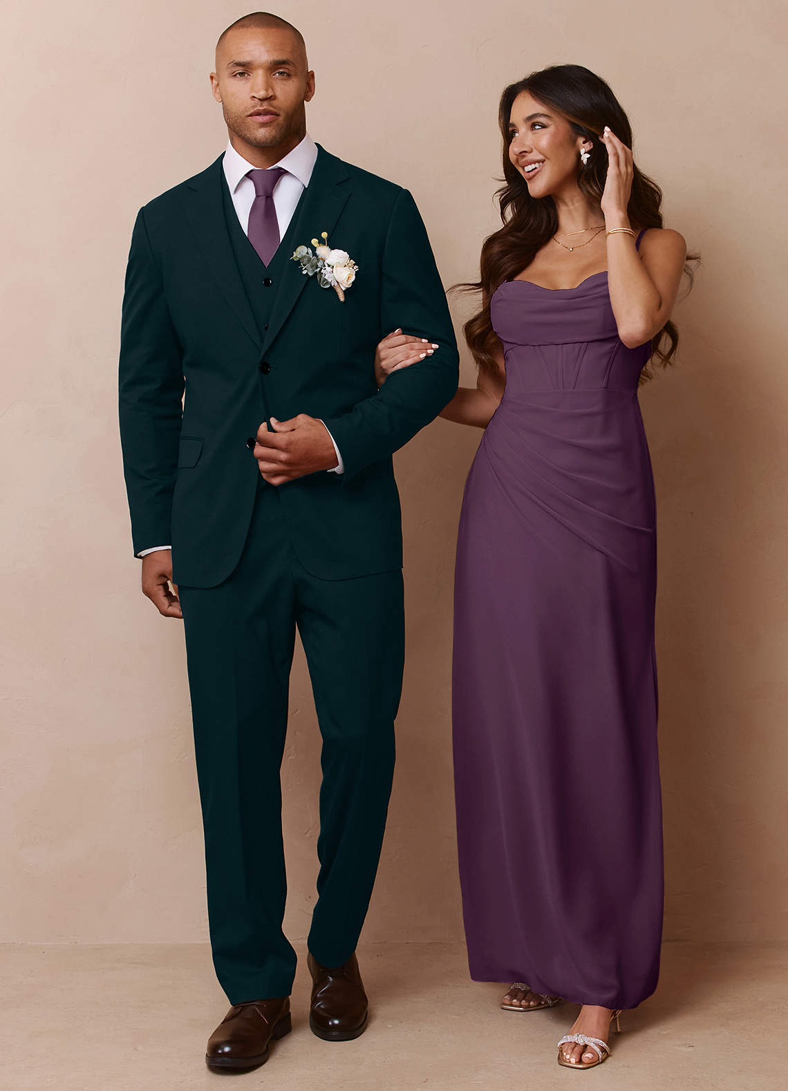 front Savile Dark Green Wool Blend Suit