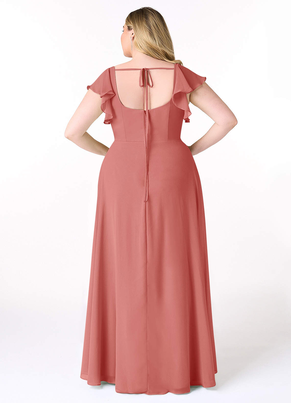 azazie vintage rose bridesmaid dress Elegant Plus Size Chiffon Bridesmaid Dress with Off-The-Shoulder Style |  High-Low Hemline