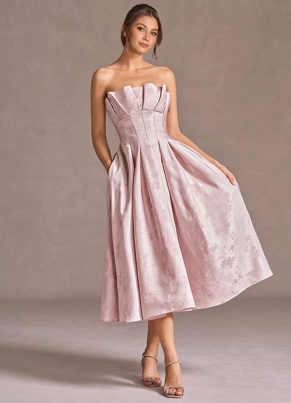Beatrice Soft Pink Midi Dress image1