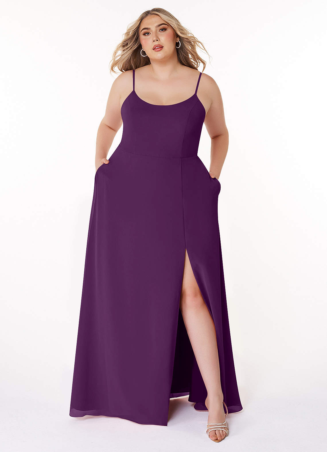 grape lurex chiffon maxi dress Clothing: Maxi Dresses: 'Esme' Grape Lurex Chiffon Maxi Dress