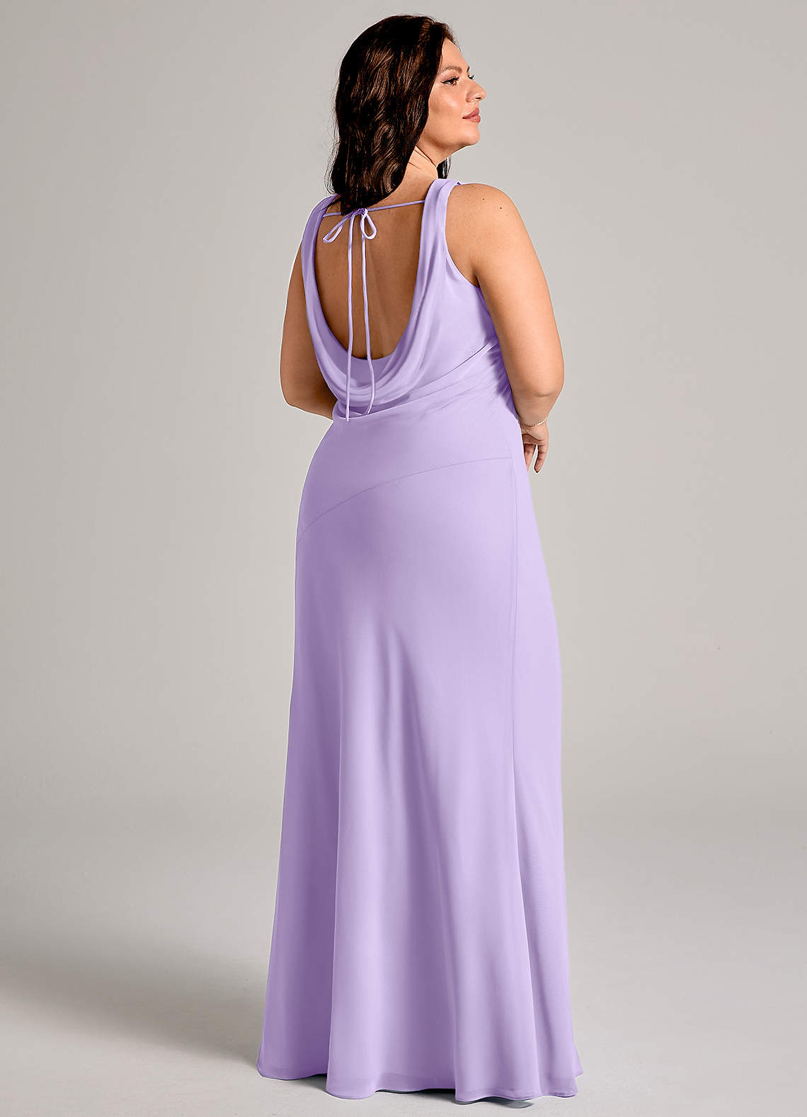 Azazie Rylina Bridesmaid Dresses Lilac Mermaid Pleated Chiffon Dress image7