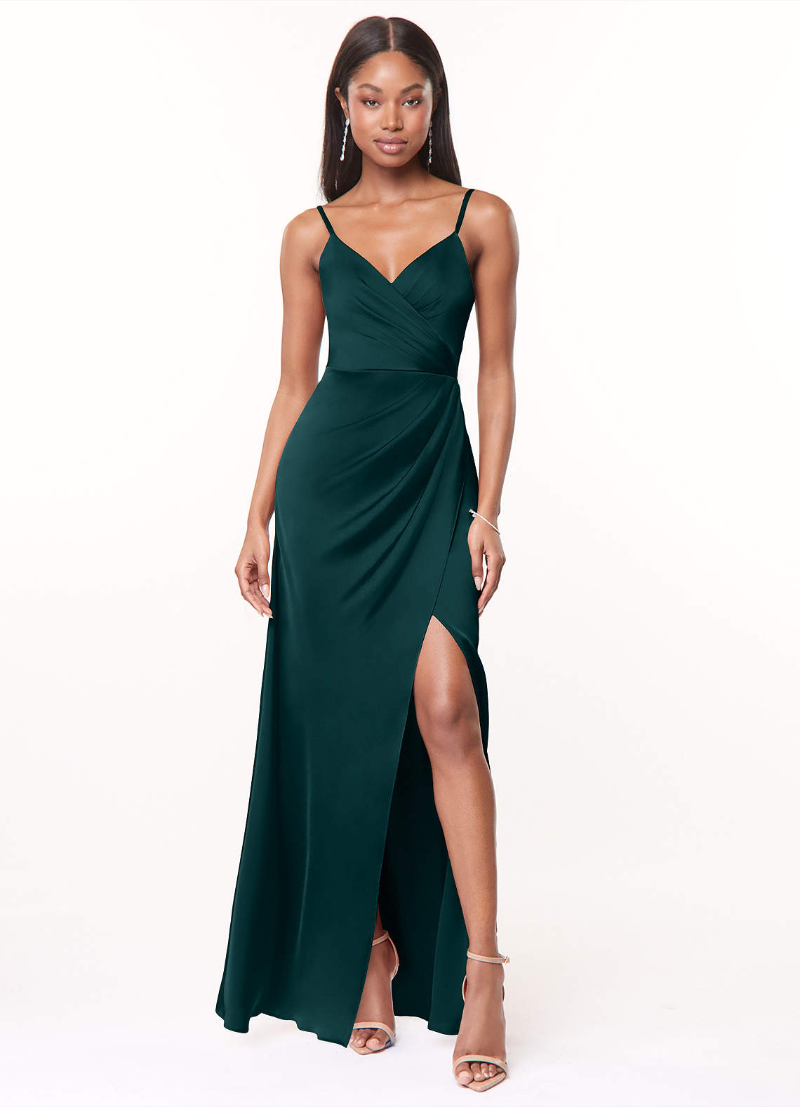 Azazie Maci Pine Bridesmaid Dresses | Azazie