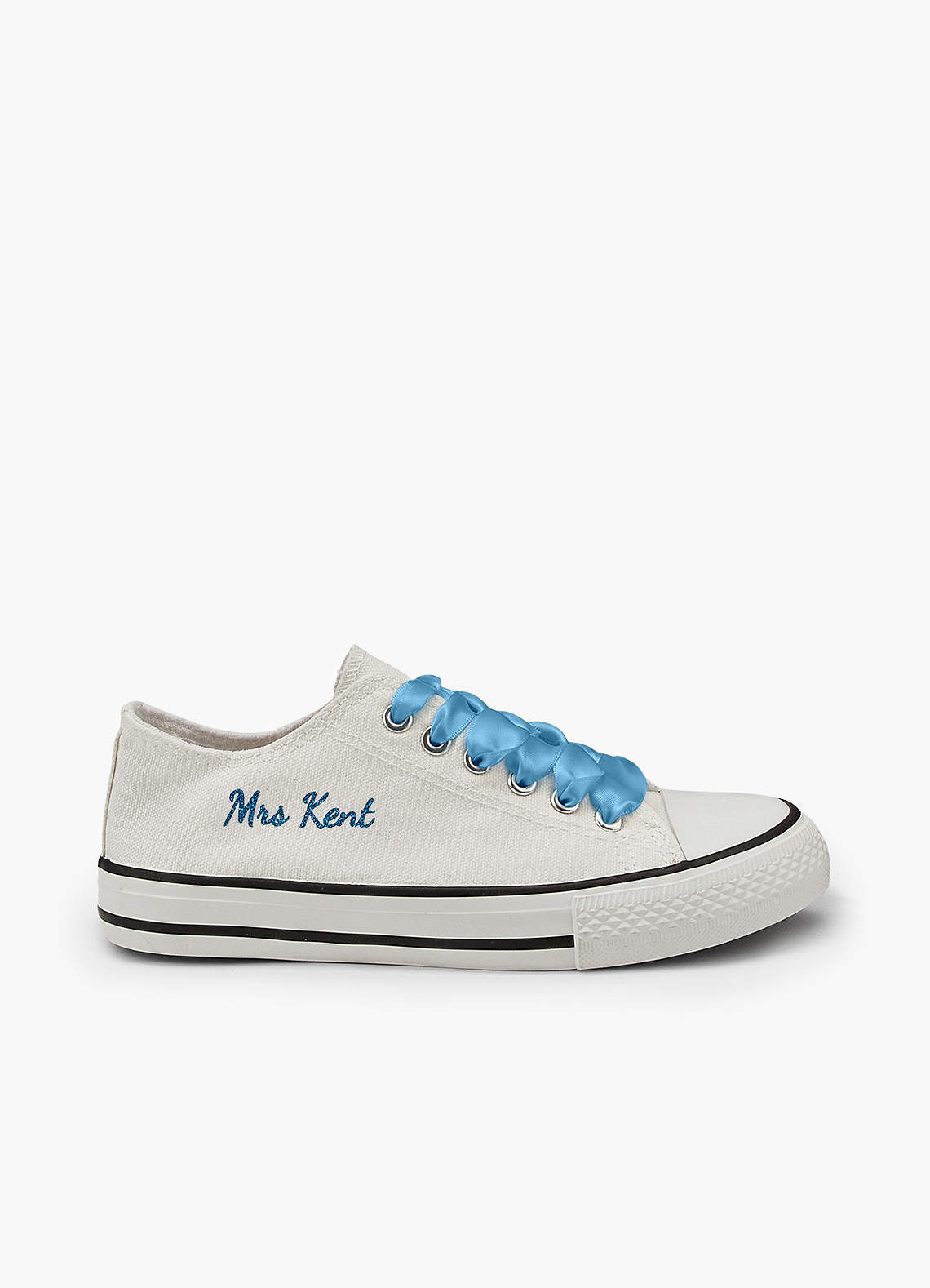 front Personalized Ribbon Canvas Sneakers