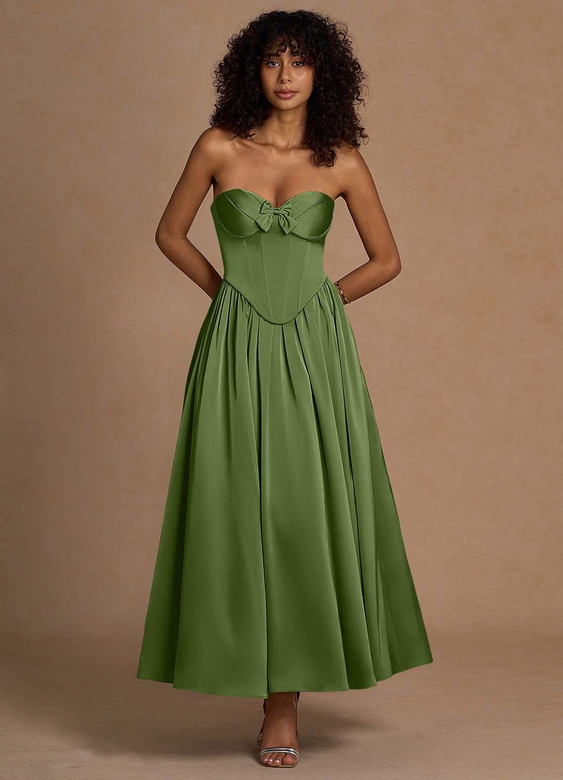 Eloise Olive Green Maxi Dress | Azazie