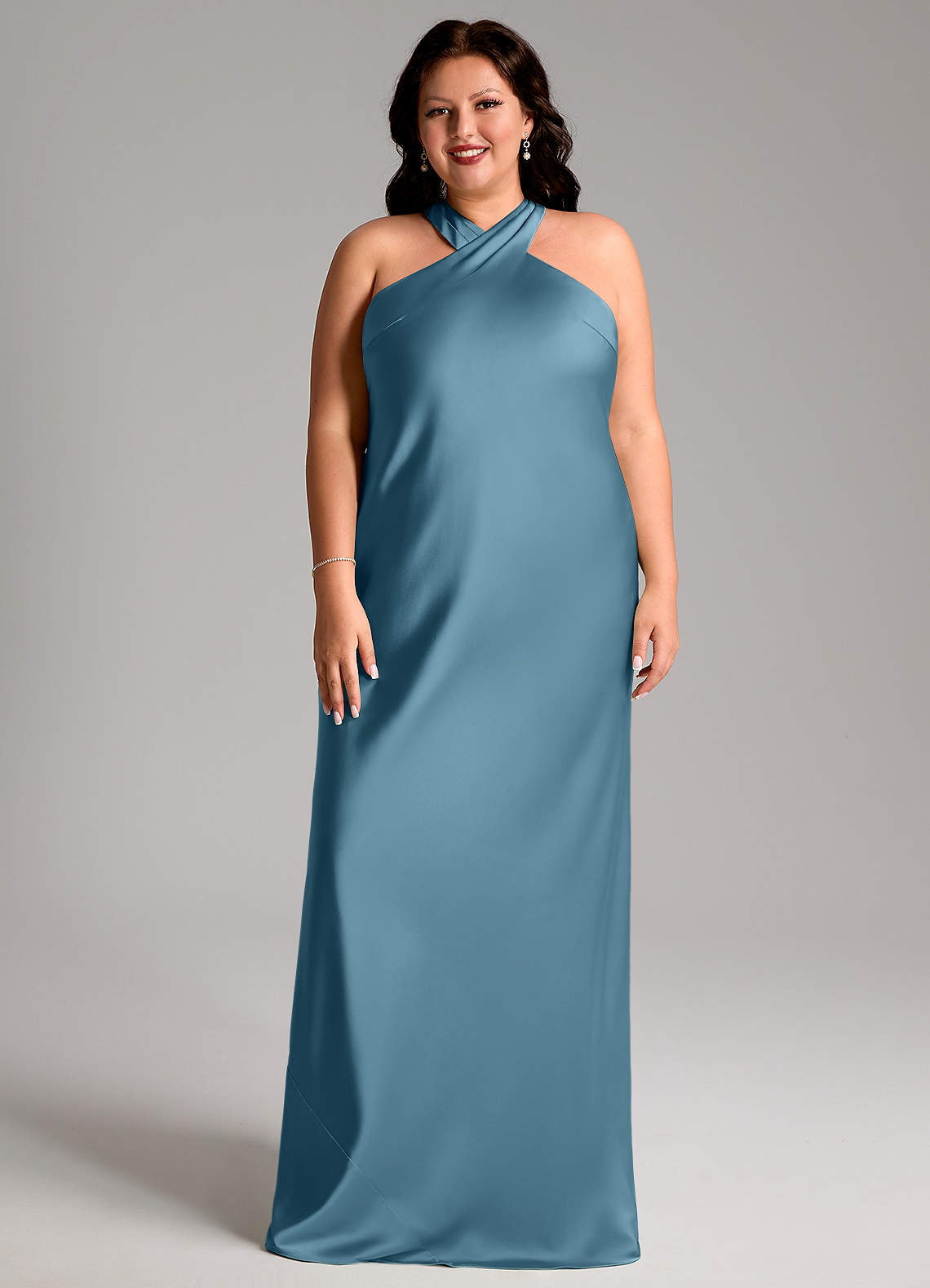 Azazie Doretta Bridesmaid Dresses Bermuda Mermaid Pleated Stretch Satin Dress image1