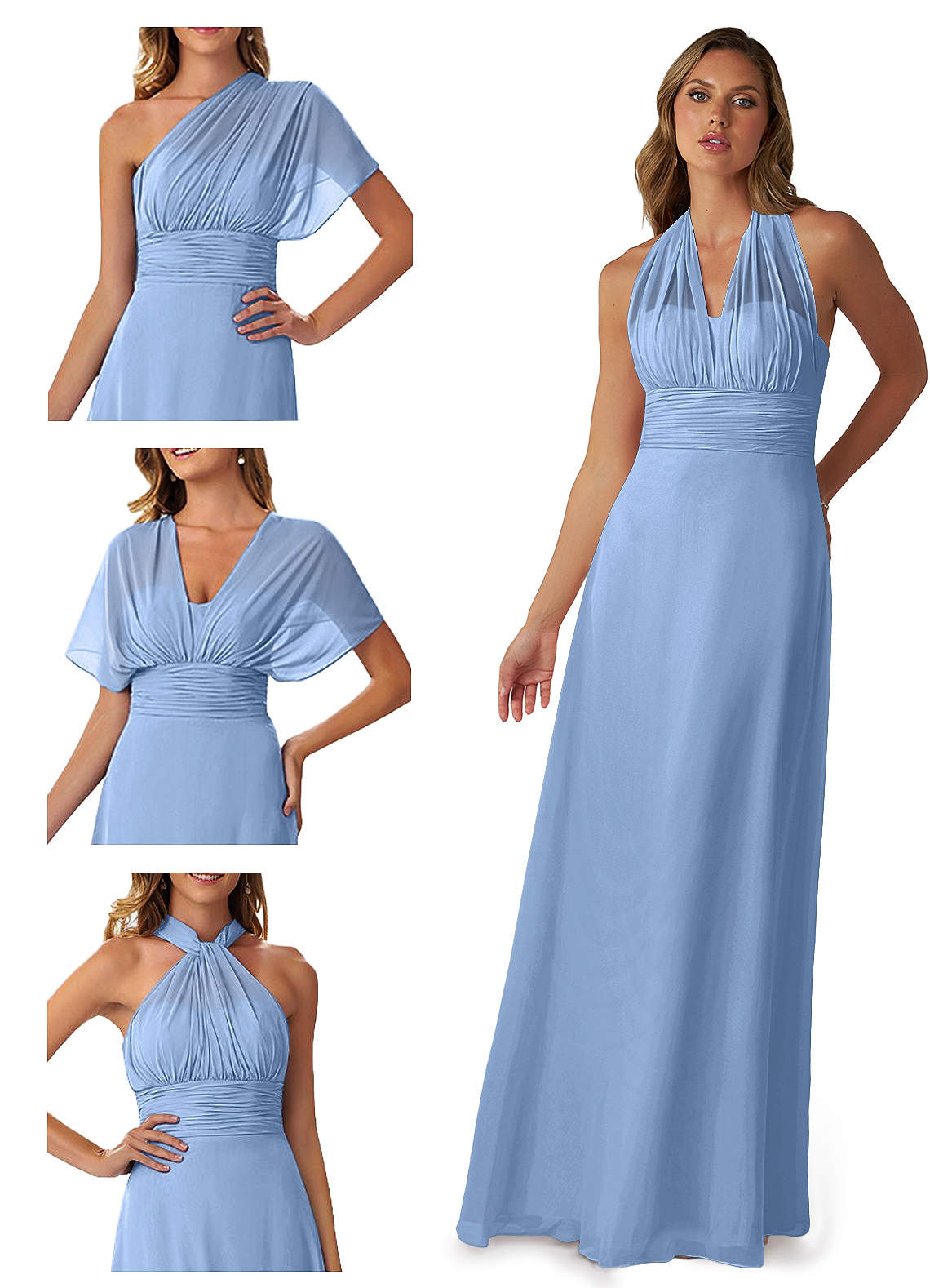 Steel Blue Bridesmaid Dress, Infinity Dress, Multiway Dress