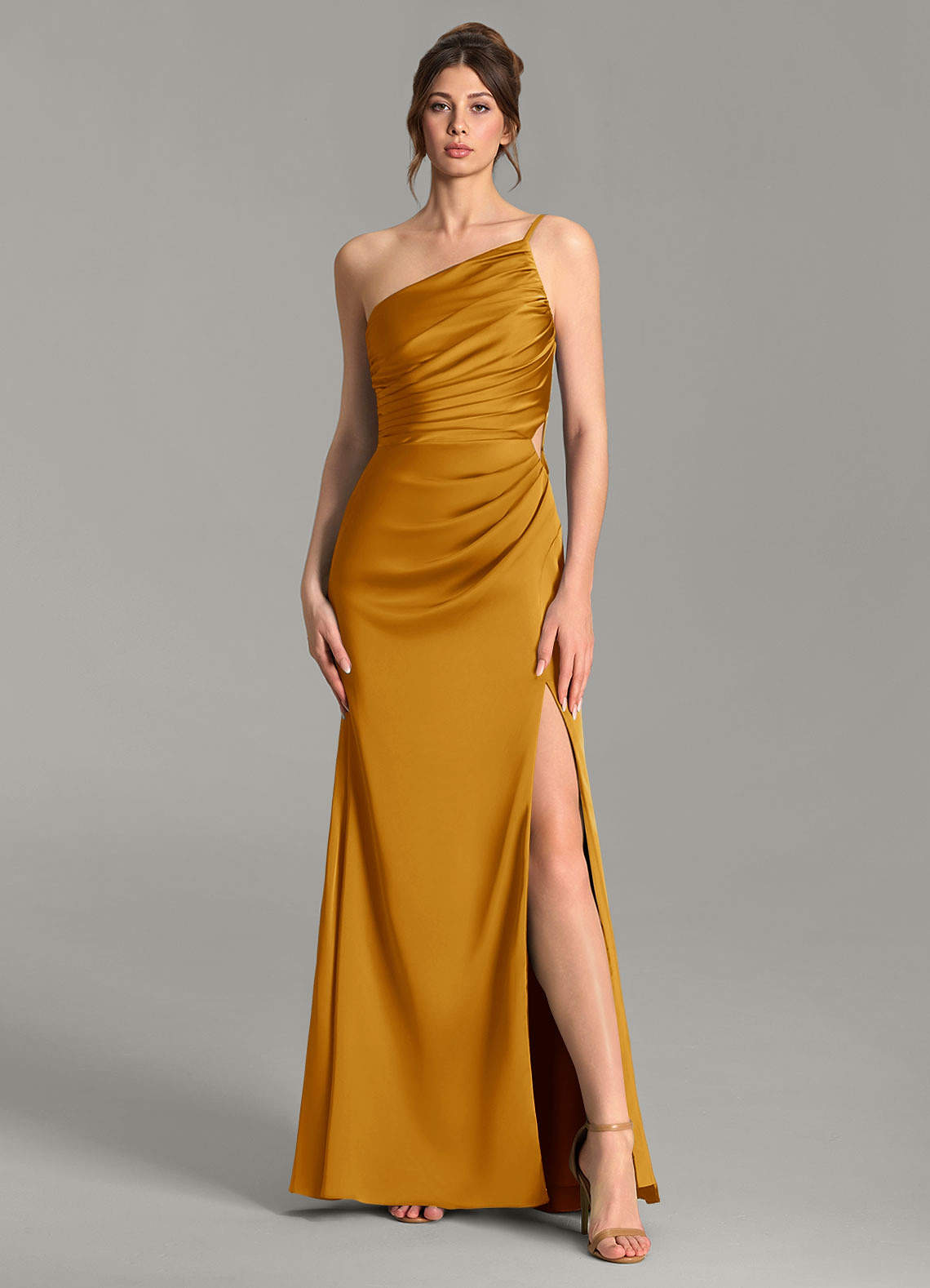 orange gold bridesmaid dresses Azazie Hudsyn Butterscotch Stretch Satin considered aesthetic that the 2/28 Reformation Soleil Knitted Dress Size:Large (US 10-12)