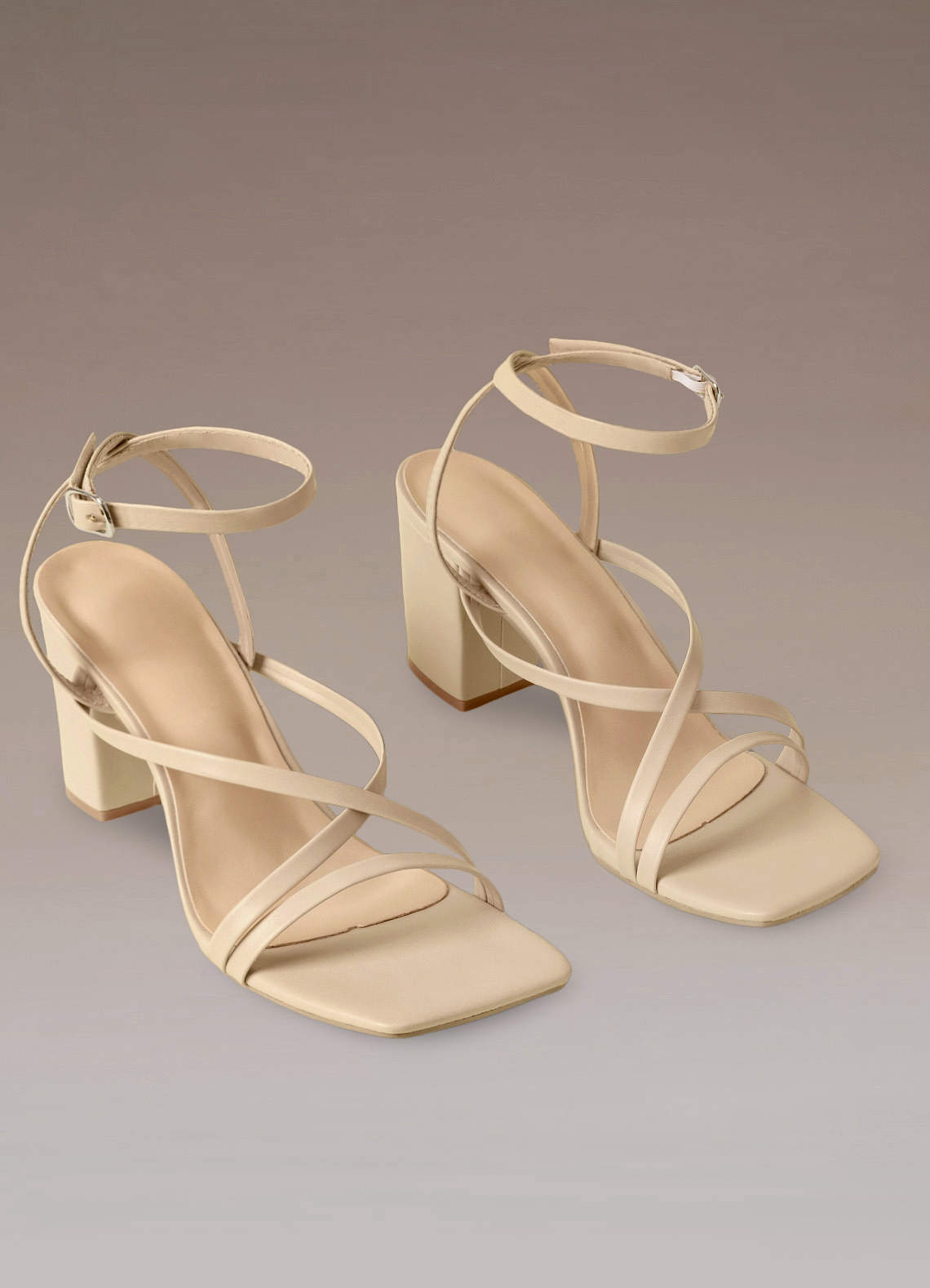 Brief Cross Ankle Strap Heels