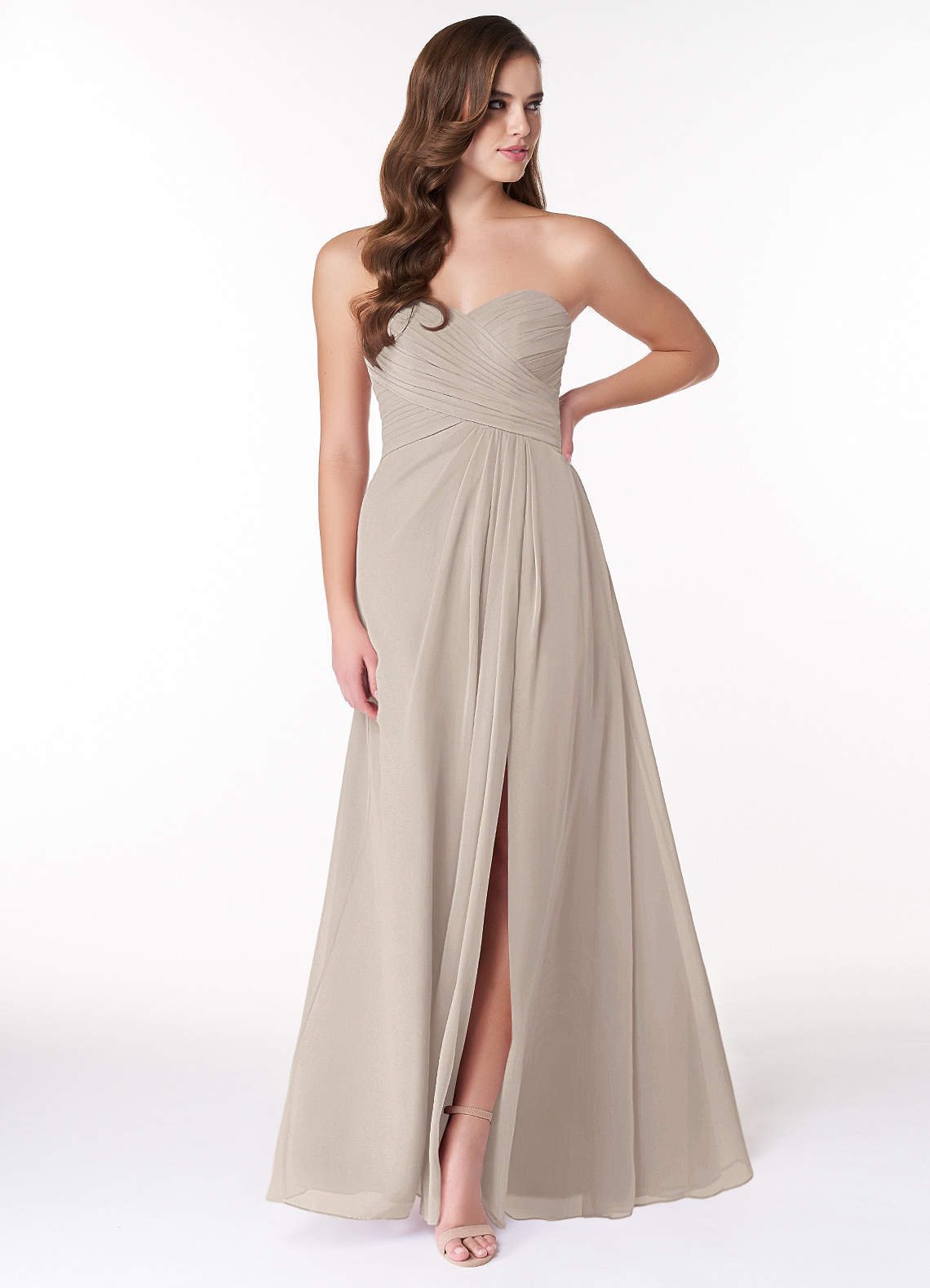 Azazie Arabella Allure Bridesmaid Dresses Frost A-Line Sweetheart Neckline Chiffon Convertible Dress image1