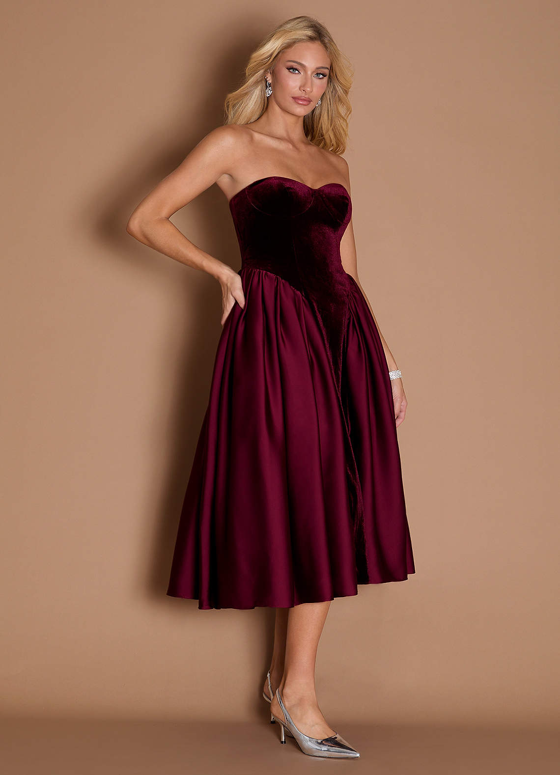 Marie Wine Midi Dress image4