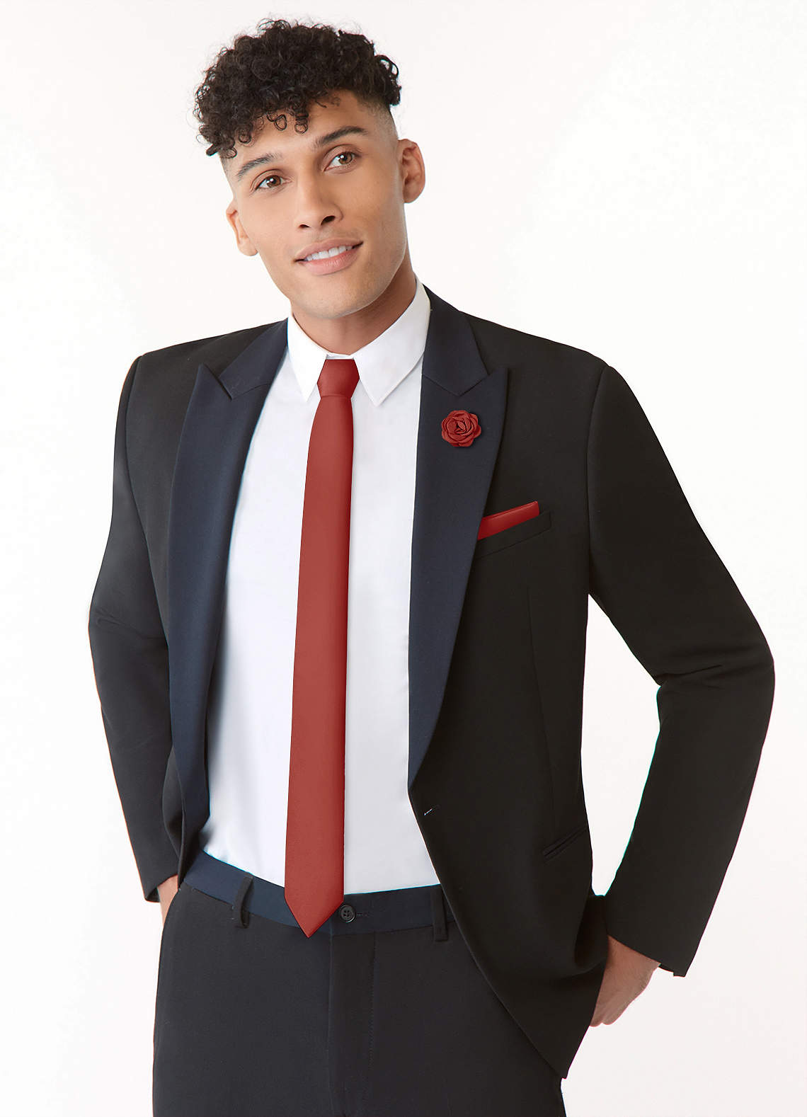 front Matte Satin Skinny Tie