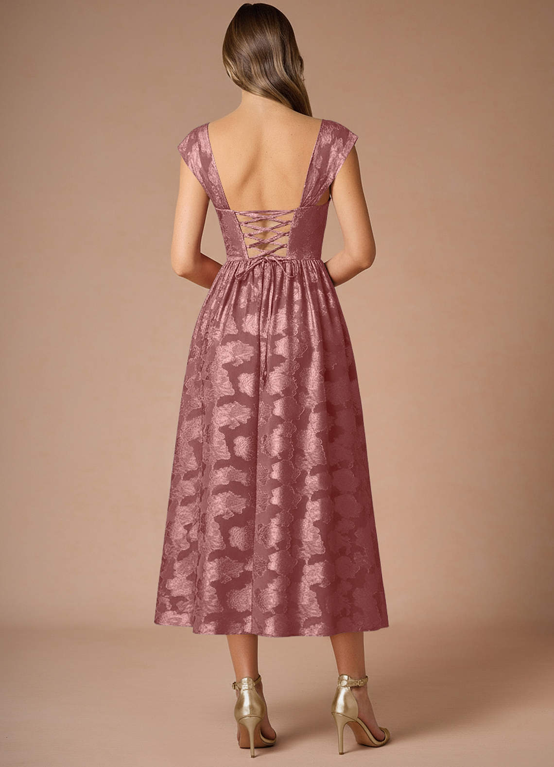 Robe Mi-Longue Roses Millésime Dana image1