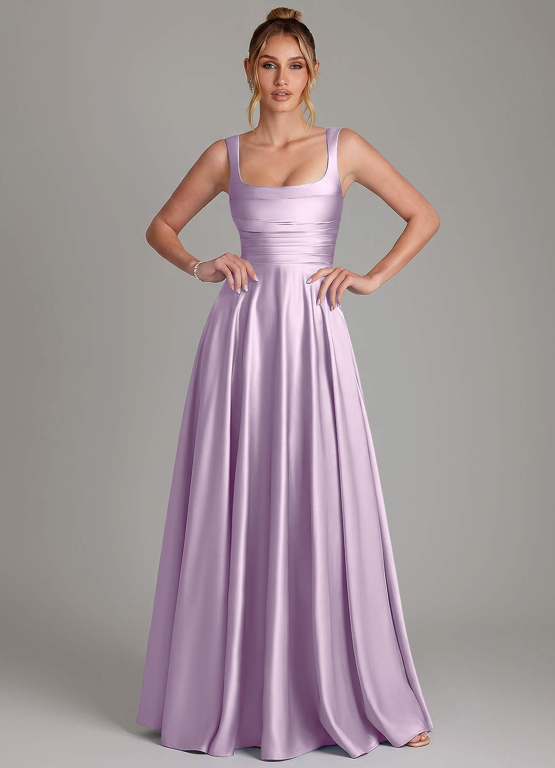 purple taffeta bridesmaid dress Dark Navy Prom Dress 2026 A-line Straight Taffeta Long Sleeveless
