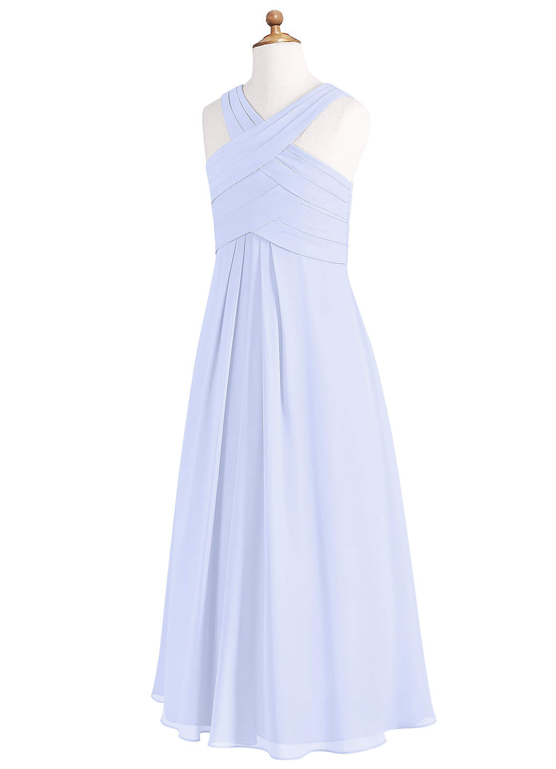 Azazie Kaleigh A-Line Pleated Chiffon Floor-Length Junior Bridesmaid Dress image1