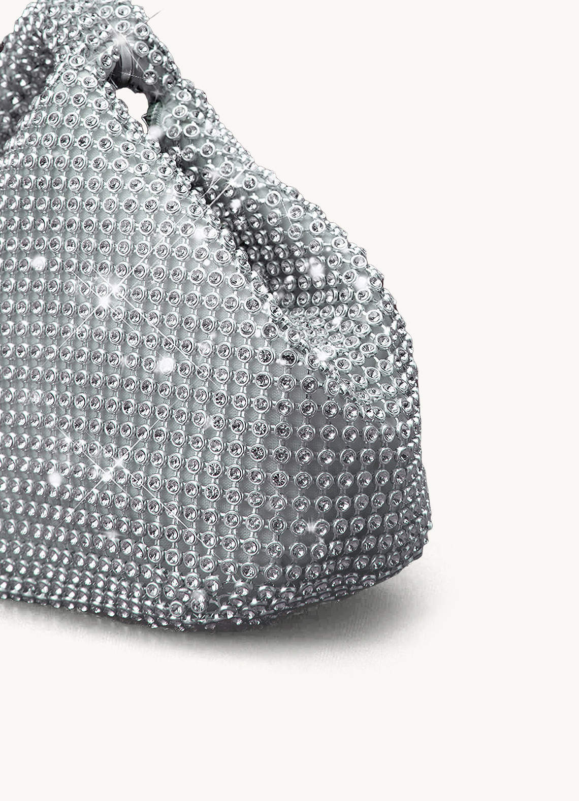 front Delicate Sparkling Rhinestone Zip Wrist Evening Bag
