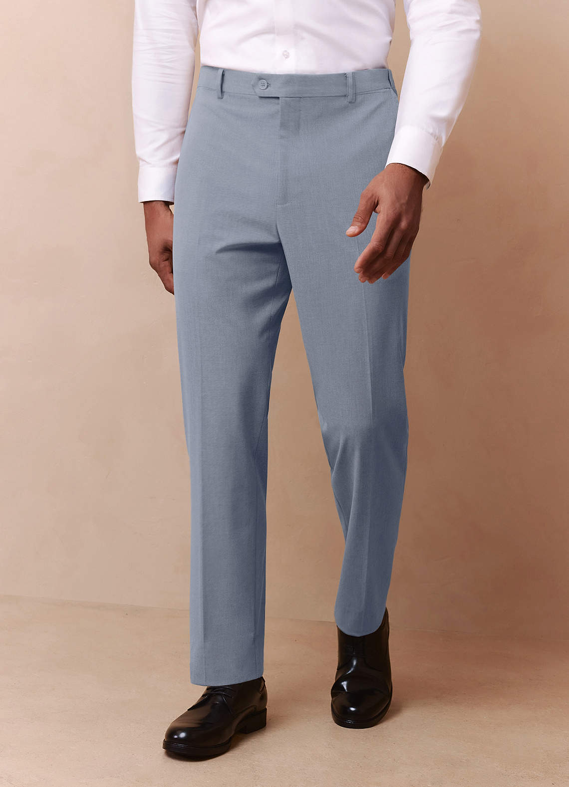 front Savile Light Blue Wool Blend Dress Pants