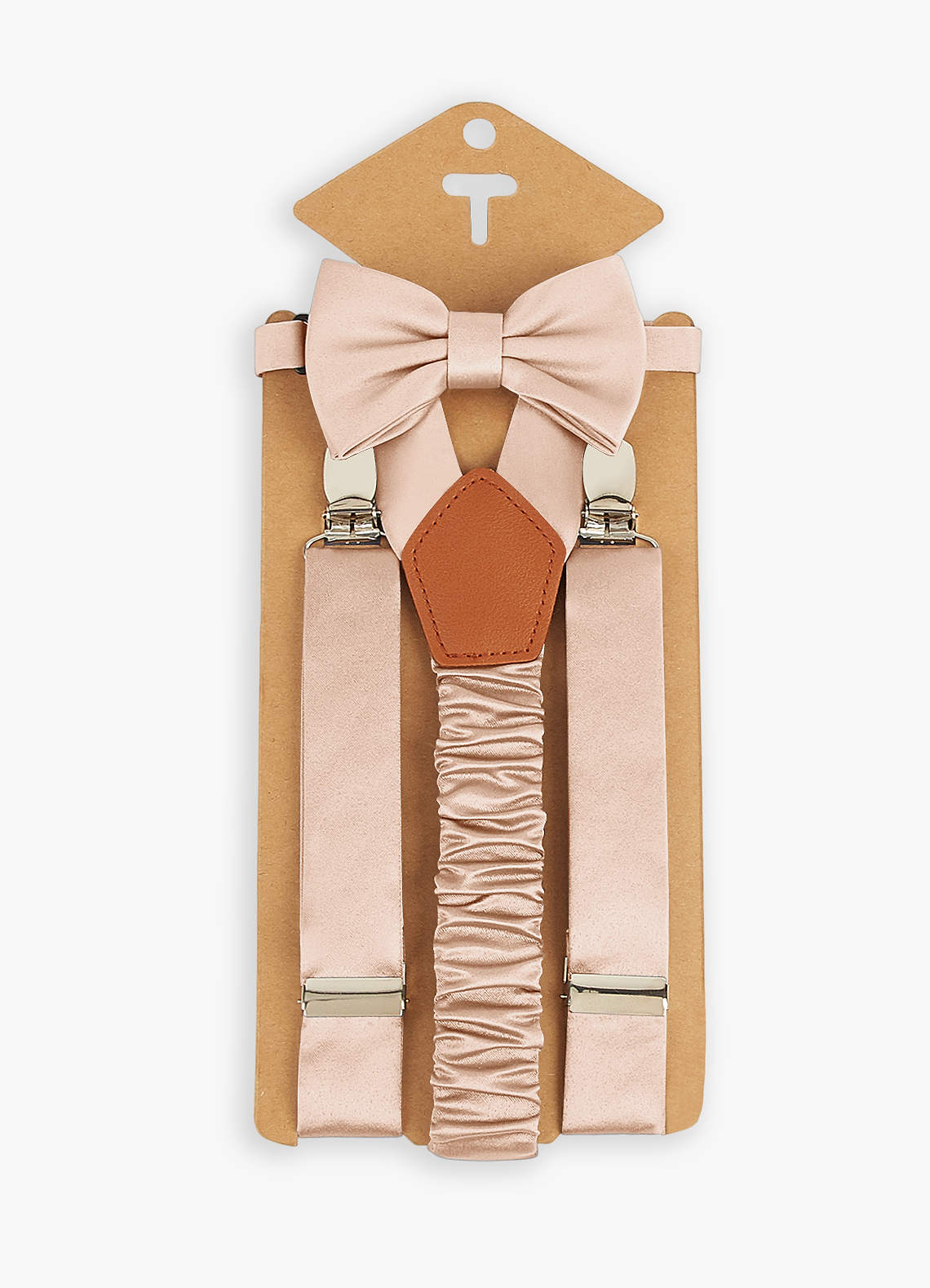 front 남아용 매트 새틴 나비넥타이 & 서스펜더 세트